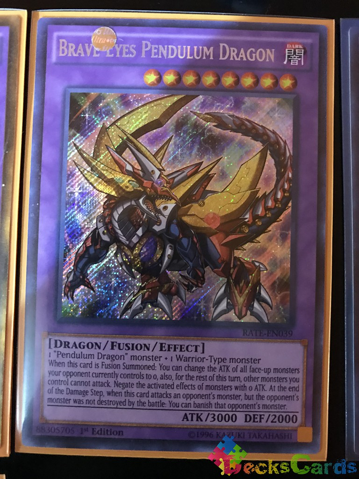 Brave-Eyes Pendulum Dragon - RATE-EN039 - Secret Rare 1st Edition 1