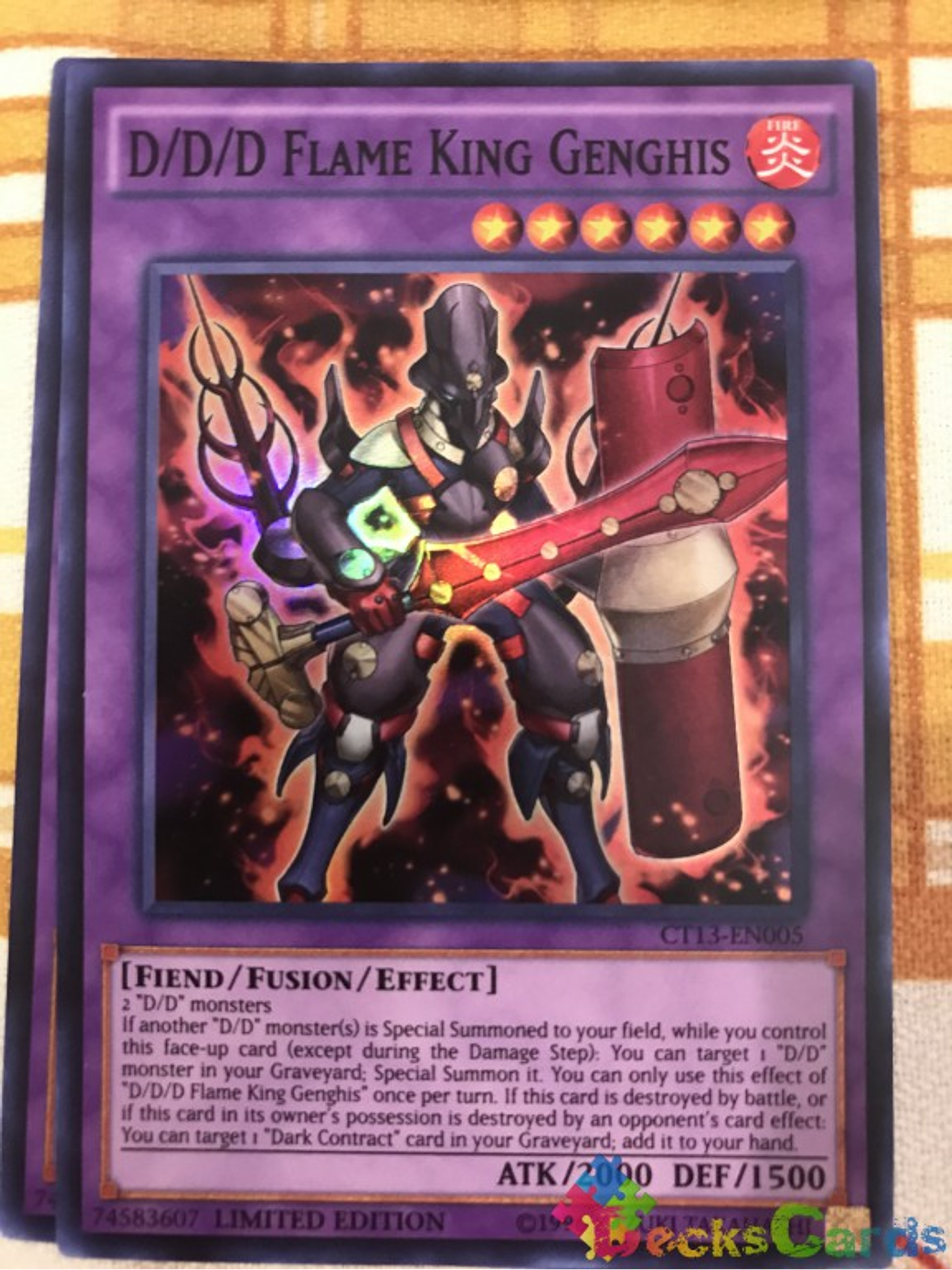D/D/D Flame King Genghis - CT13-EN005 - Super Rare Limited Edition 1