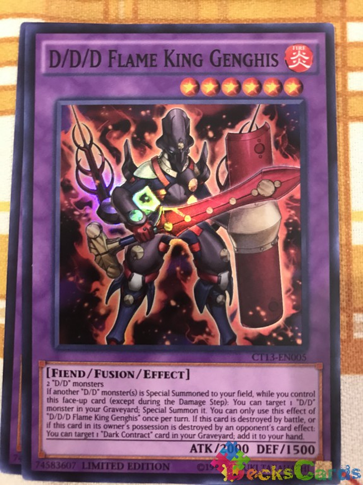 D/D/D Flame King Genghis - CT13-EN005 - Super Rare Limited Edition 1