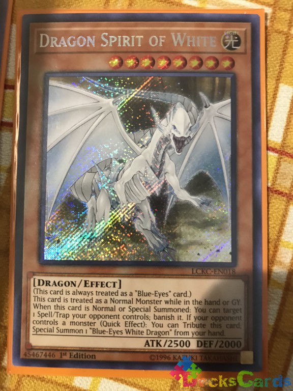 Dragon Spirit of White - LCKC-EN018 - Secret Rare 1st Edition