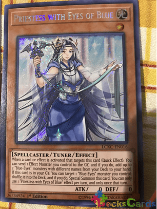 Priestess with Eyes of Blue - LCKC-EN016 - Secret Rare 1st Edition