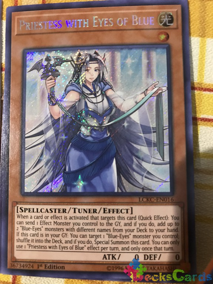 Priestess with Eyes of Blue - LCKC-EN016 - Secret Rare 1st Edition 1