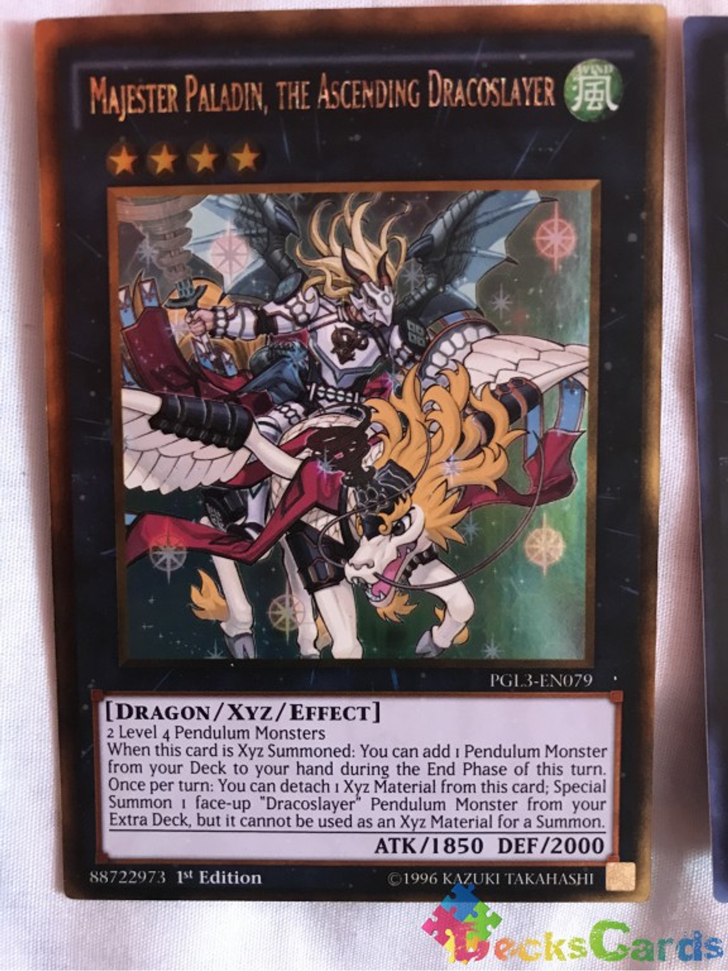 Majester Paladin, the Ascending Dracoslayer - PGL3-EN079 - Gold Rare 1st Edition 1