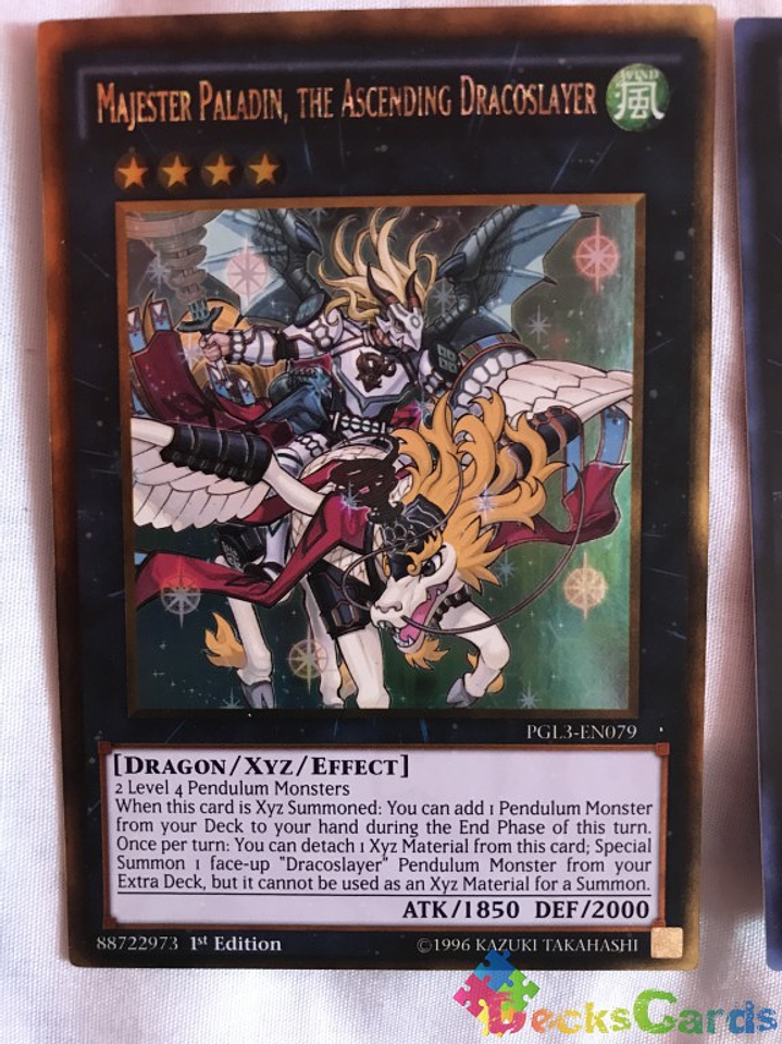 Majester Paladin, the Ascending Dracoslayer - PGL3-EN079 - Gold Rare 1st Edition 1