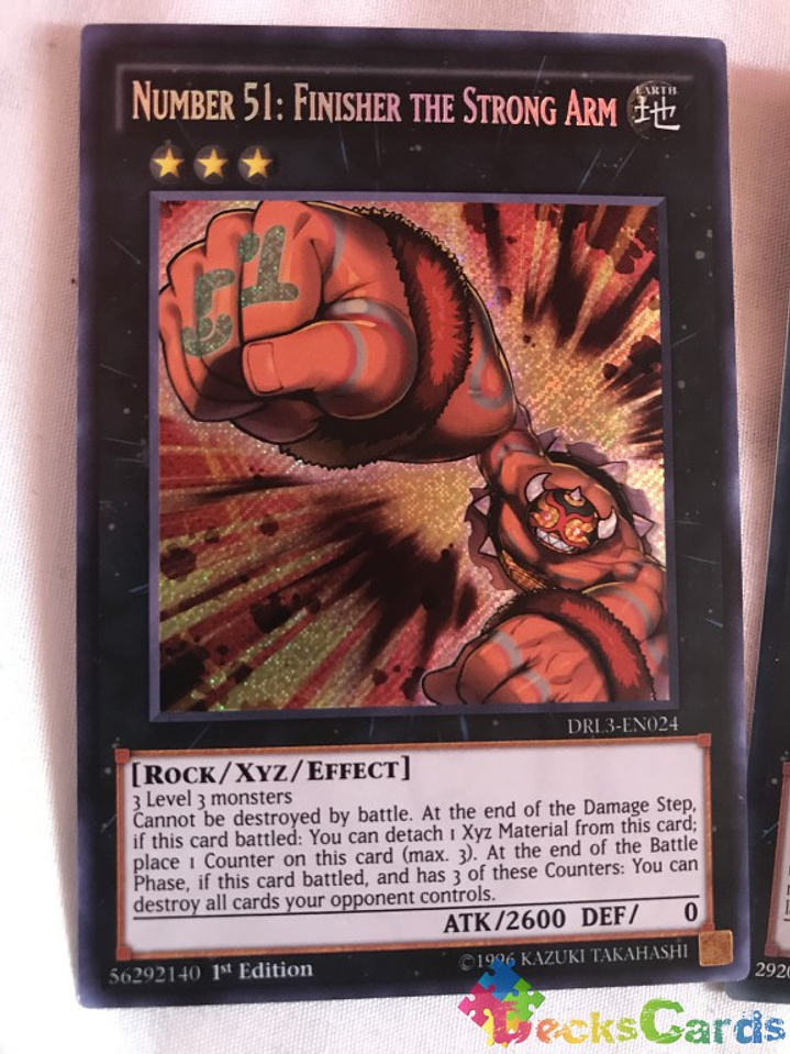 Number 51: Finisher the Strong Arm - DRL3-EN024 - Secret Rare 1st Edition 1