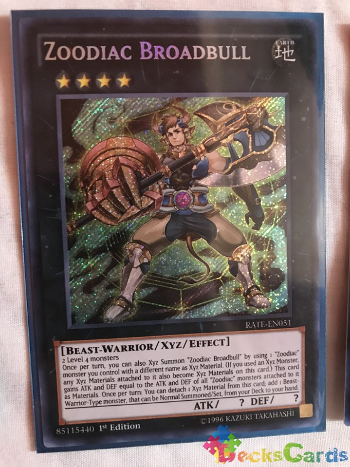Zoodiac Broadbull - RATE-EN051 - Secret Rare 1st Edition 1