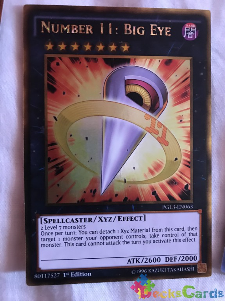 Number 11: Big Eye - PGL3-EN063 - Gold Rare 1st Edition 1