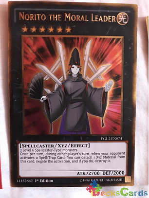 Norito the Moral Leader - PGL3-EN074 - Gold Rare 1st Edition