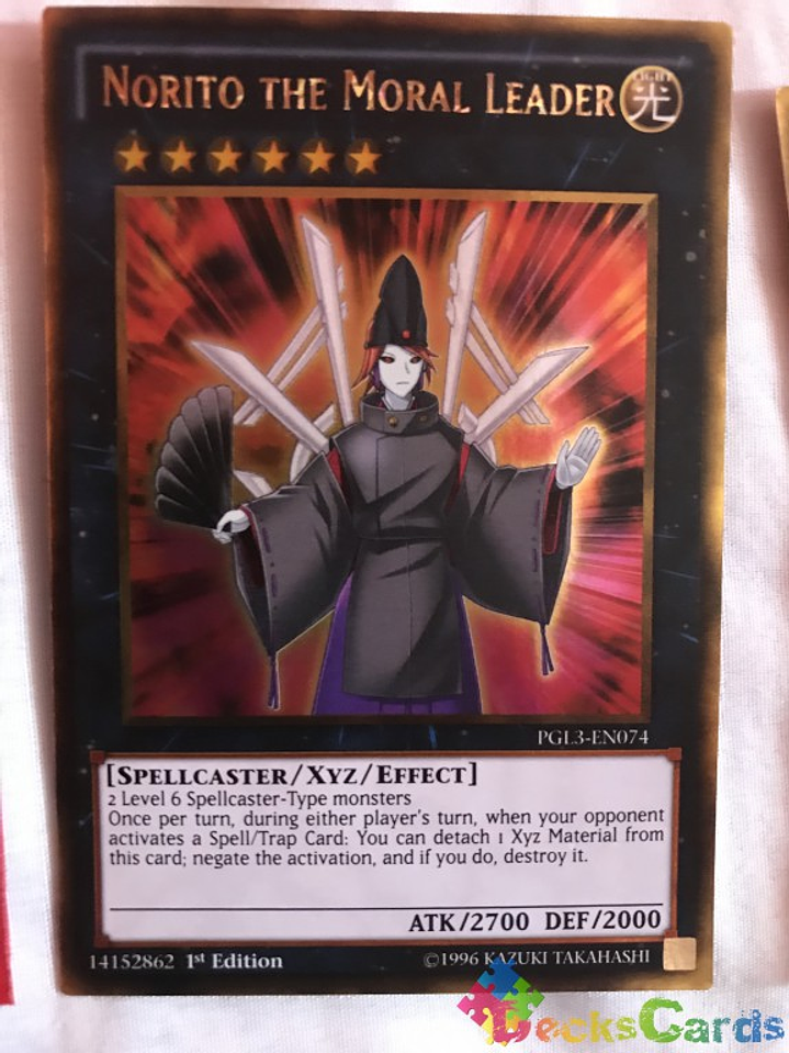 Norito the Moral Leader - PGL3-EN074 - Gold Rare 1st Edition 1