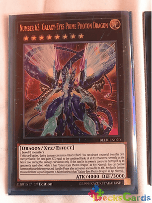 Number 62: Galaxy-Eyes Prime Photon Dragon - BLLR-EN070 - Ultra Rare 1st Edition