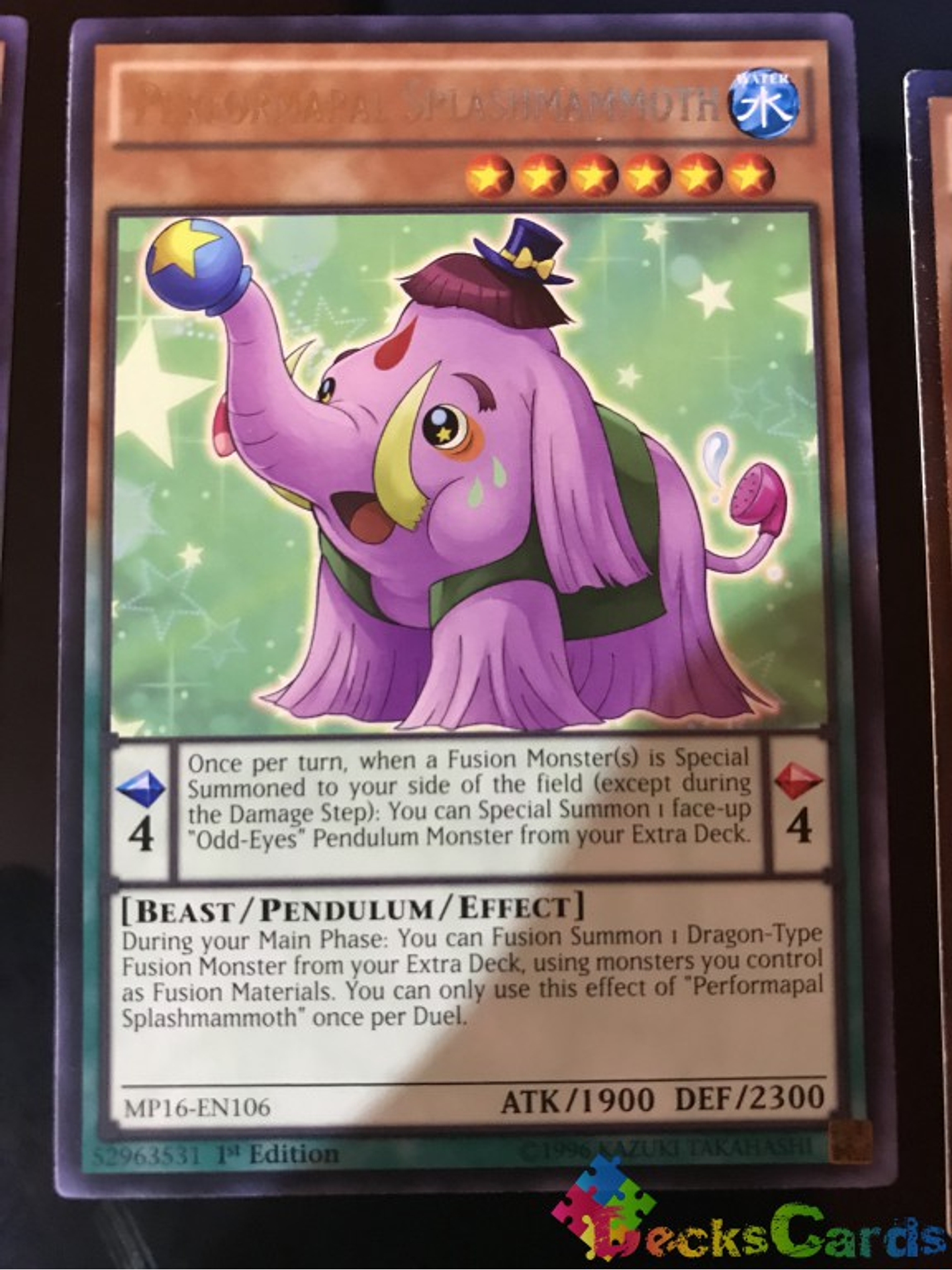 Performapal Splashmammoth - MP16-EN106 - Rare 1st Edition 1