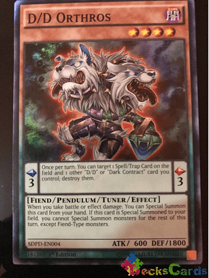 D/D Orthros - SDPD-EN004 - Super Rare 1st Edition
