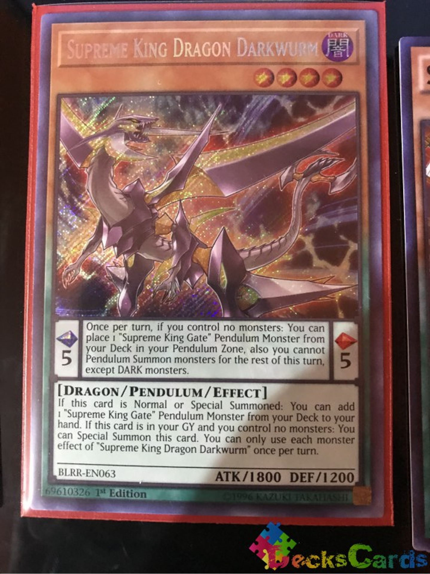 Supreme King Dragon Darkwurm - BLRR-EN063 - Secret Rare 1st Edition 1