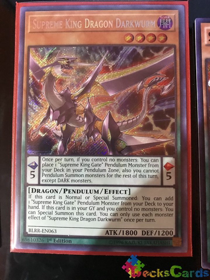 Supreme King Dragon Darkwurm - BLRR-EN063 - Secret Rare 1st Edition 1