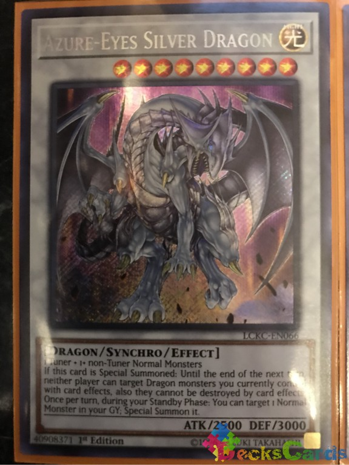 Azure-Eyes Silver Dragon - LCKC-EN066 - Secret Rare 1st Edition 1