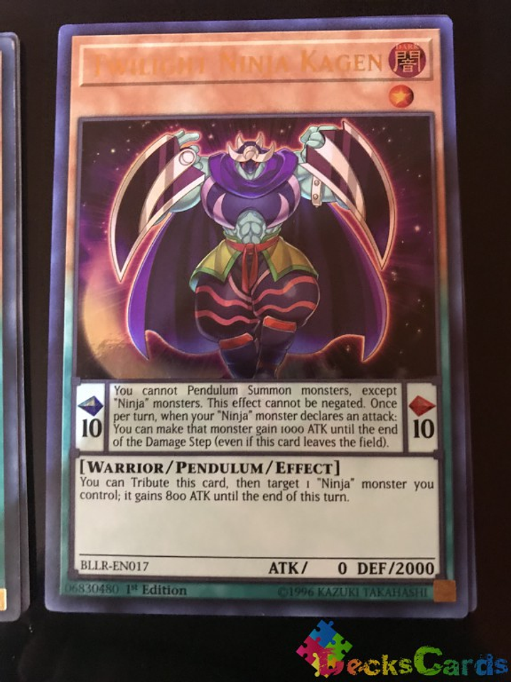 Twilight Ninja Kagen - BLLR-EN017 - Ultra Rare 1st Edition 1
