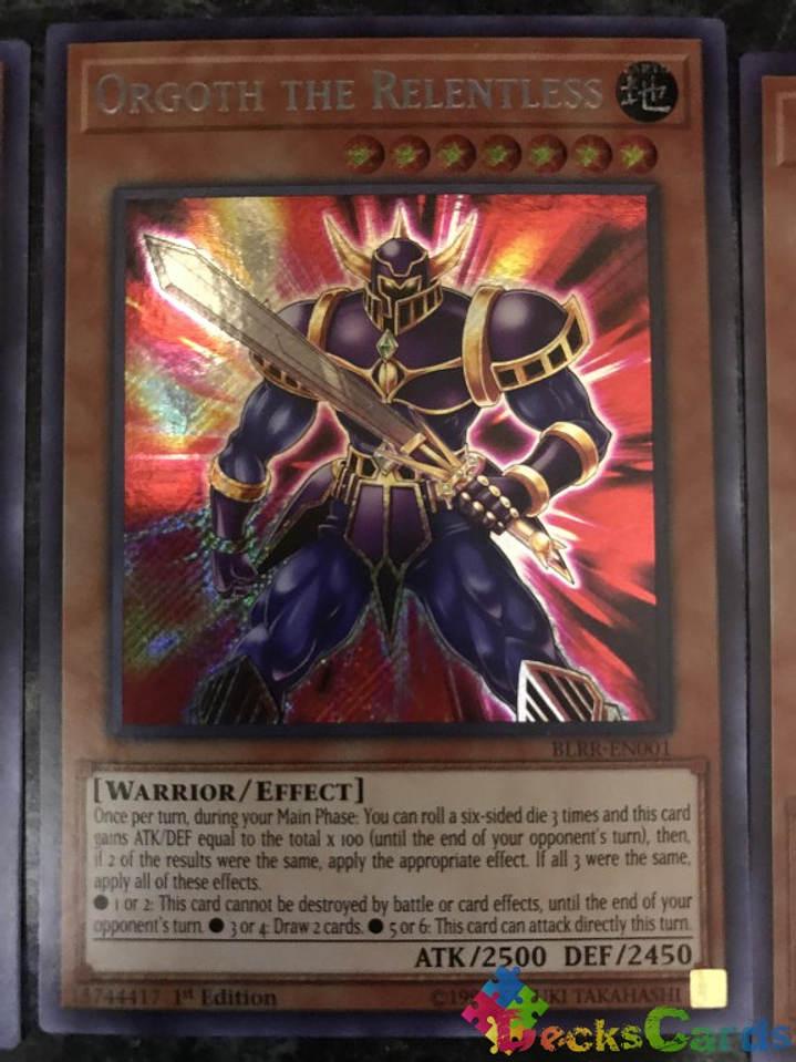 Orgoth the Relentless - BLRR-EN001 - Secret Rare 1st Edition 1