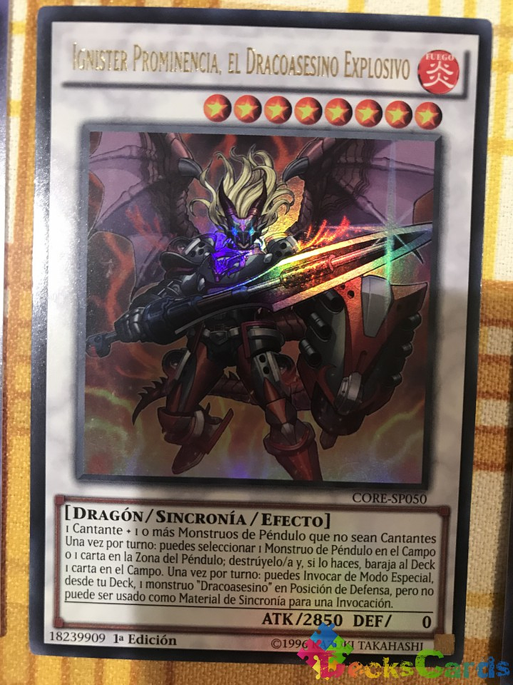 Ignister Prominence, the Blasting Dracoslayer - CORE-EN050 - Ultra Rare 1st Edition 1