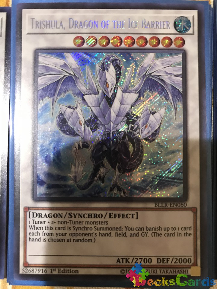 Trishula, Dragon of the Ice Barrier - BLLR-EN060 - Secret Rare 1st Edition 1