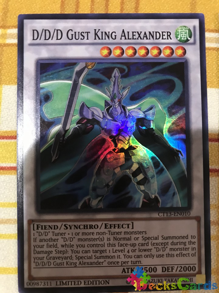 D/D/D Gust King Alexander - CT13-EN010 - Super Rare Limited Edition 1