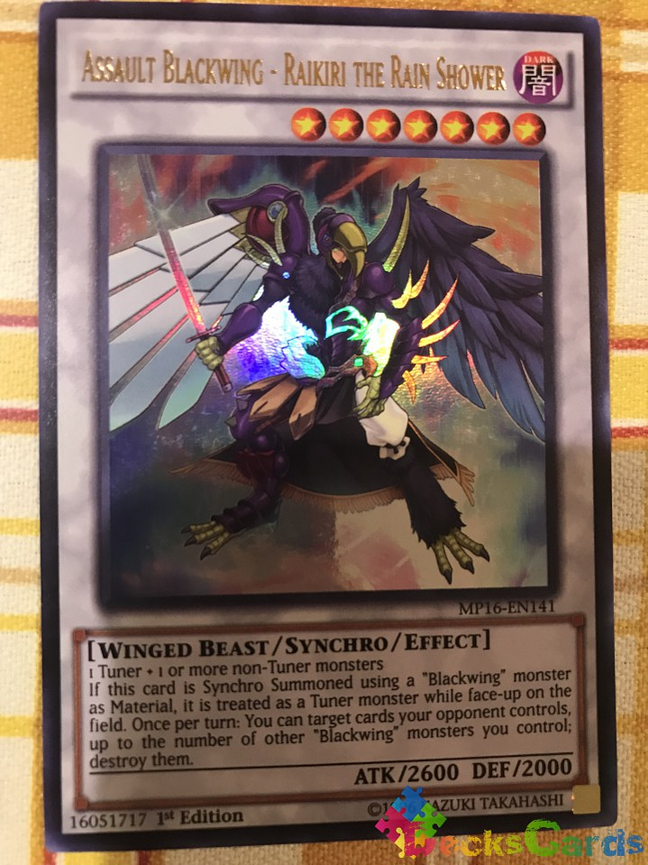 Assault Blackwing - Raikiri the Rain Shower - MP16-EN141 - Ultra Rare 1st Edition 1