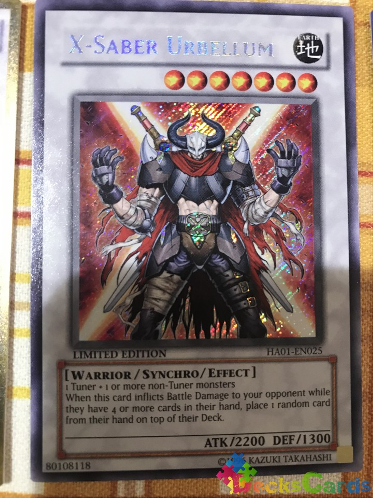 X-Saber Urbellum - HA01-EN025 - Secret Rare 1st Edition 1