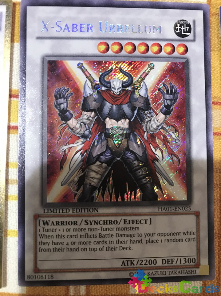 X-Saber Urbellum - HA01-EN025 - Secret Rare 1st Edition 1