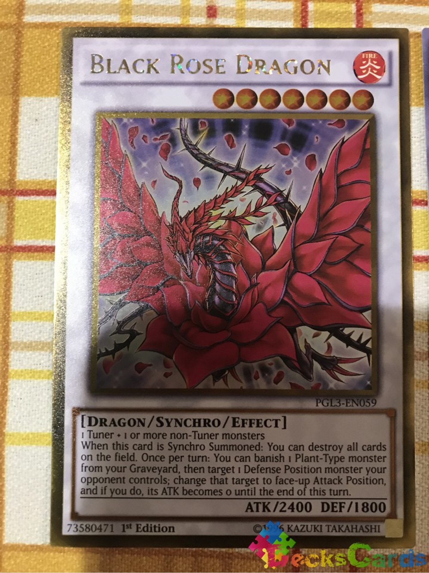 Black Rose Dragon - PGL3-EN059 - Gold Rare 1st Edition 1