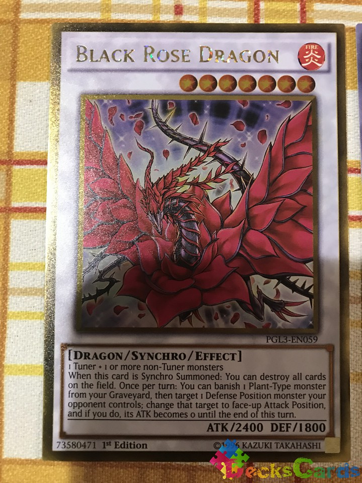 Black Rose Dragon - PGL3-EN059 - Gold Rare 1st Edition 1