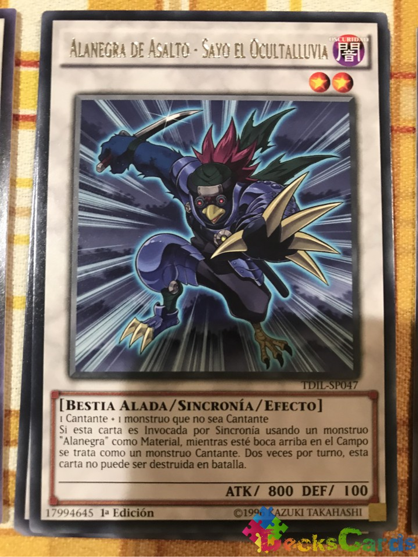 Assault Blackwing - Sayo the Rain Hider - TDIL-EN047 - Rare 1st Edition 1