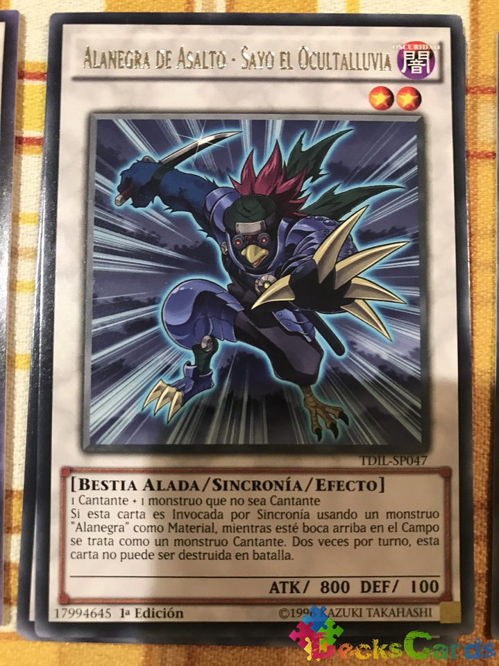 Assault Blackwing - Sayo the Rain Hider - TDIL-EN047 - Rare 1st Edition 1