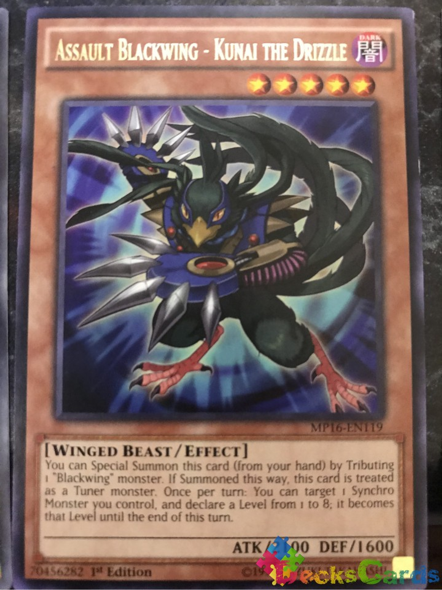 Assault Blackwing - Kunai the Drizzle - MP16-EN119 - Rare 1st Edition 1