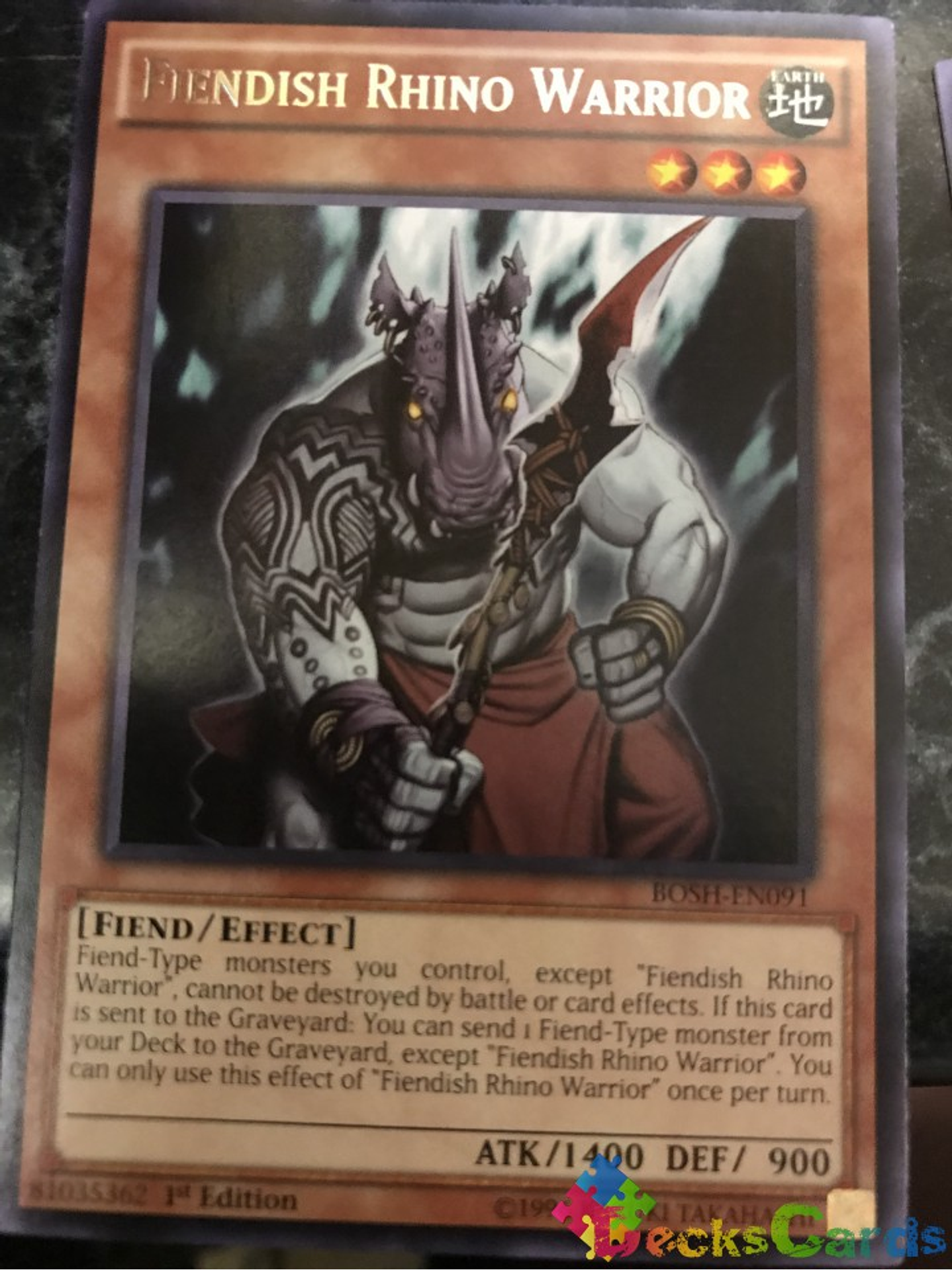 Fiendish Rhino Warrior - BOSH-EN091 - Rare 1st Edition 1