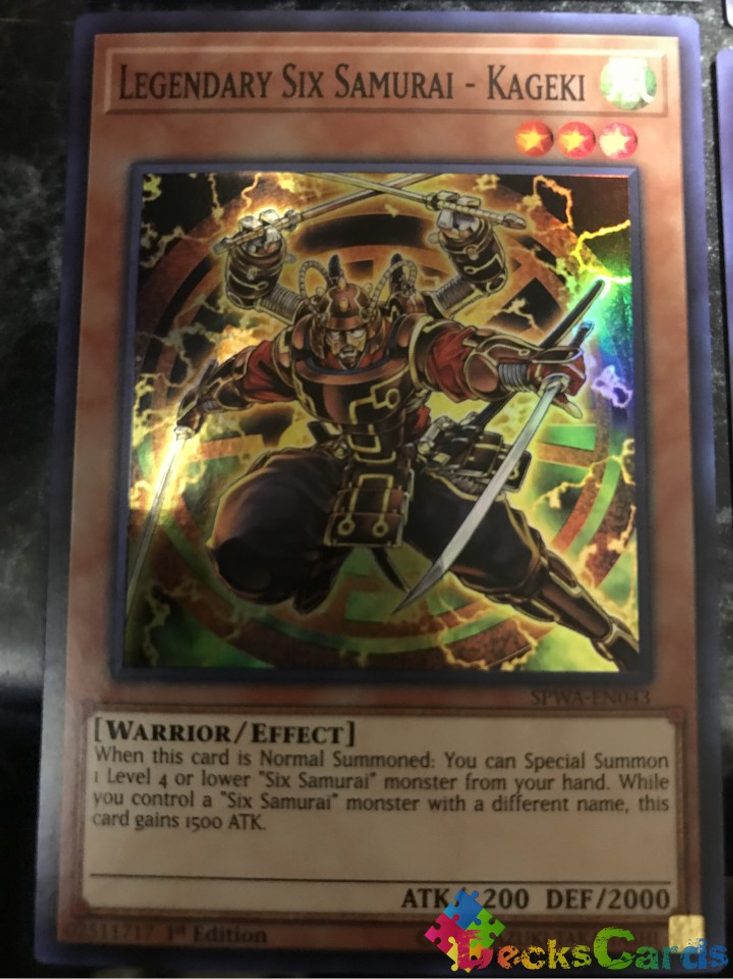 Legendary Six Samurai - Kageki - SPWA-EN043 - Super Rare 1st Edition 1