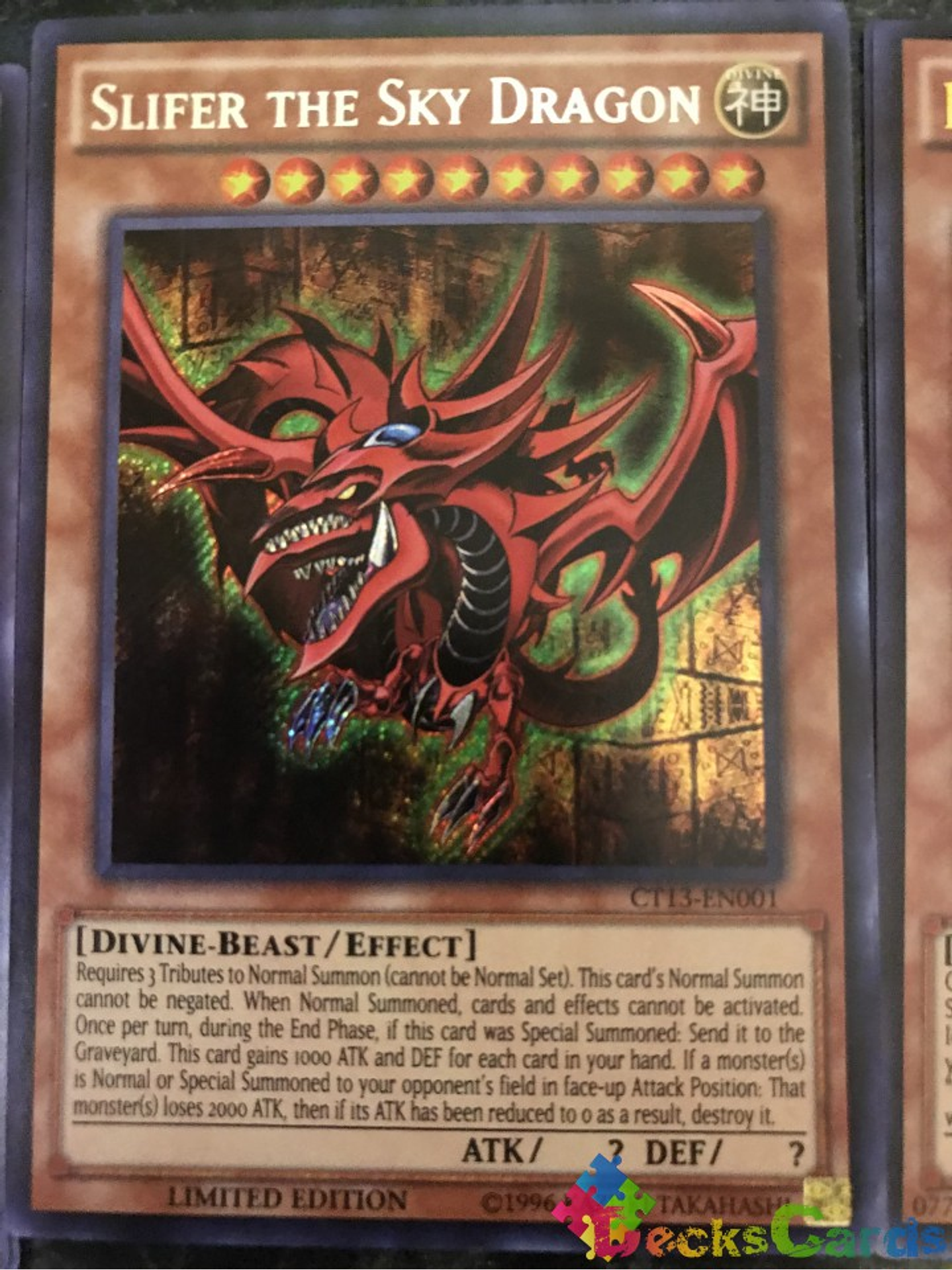 Slifer the Sky Dragon - CT13-EN001 - Secret Rare Limited Edition 1