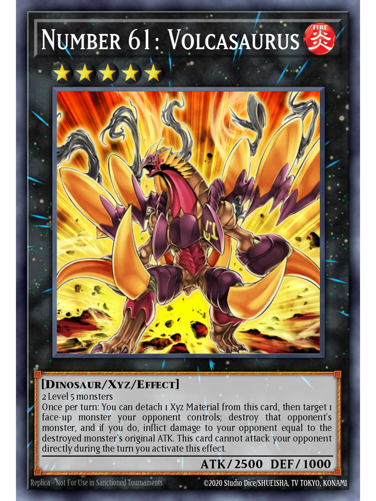 Number 61: Volcasaurus - JUSH-EN043 - Rare 1st Edition 1