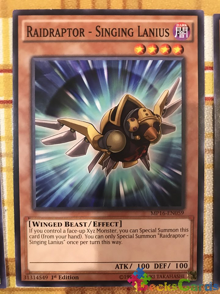 Raidraptor - Singing Lanius - MP16-EN059 - Common 1st Edition 1