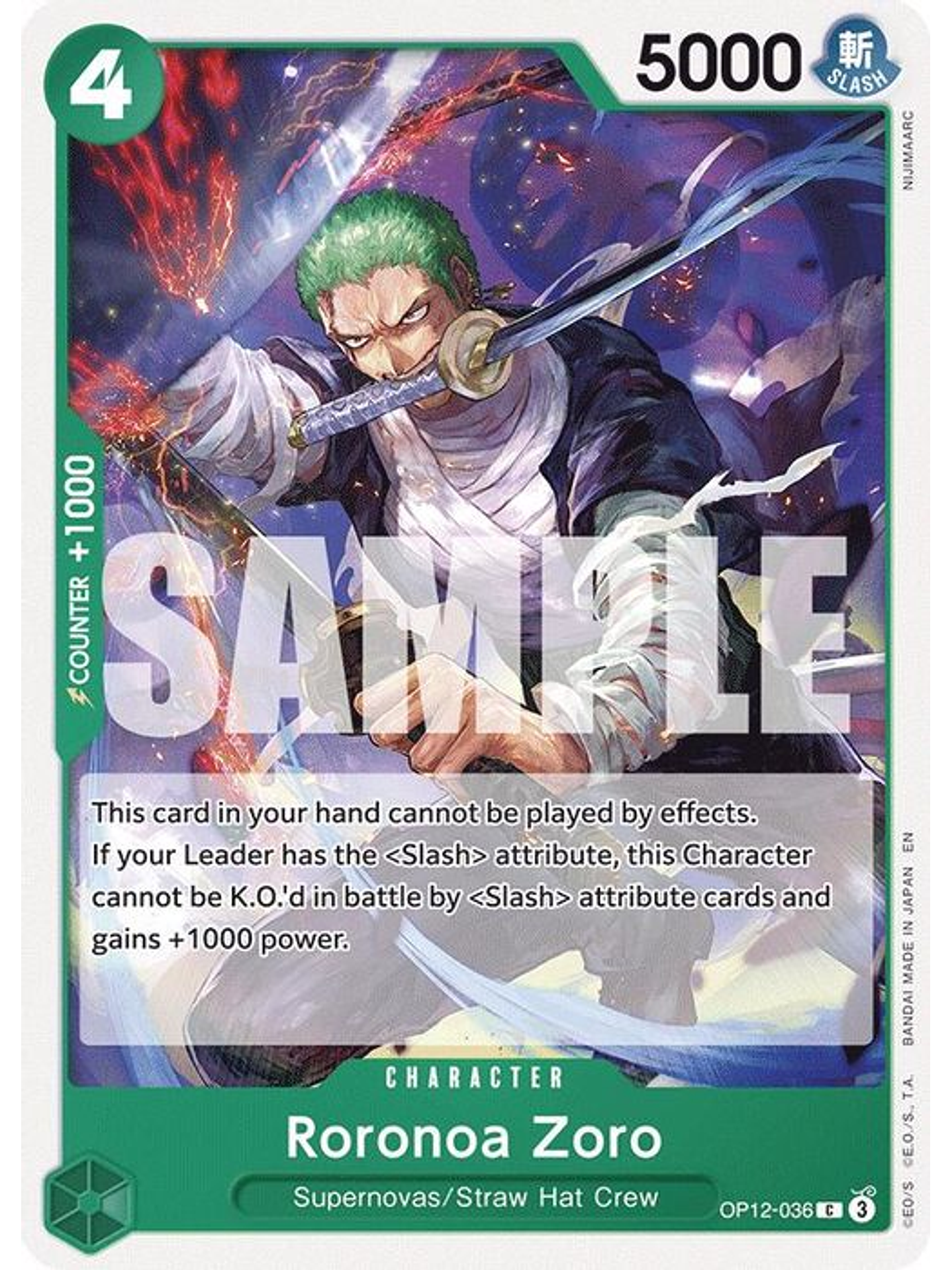 OP12-036 C Roronoa Zoro (036) 1