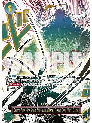 OP12-037 (Alternate Art) Demon Aura Nine Sword Style Asura Blades Drawn Dead Man's Game