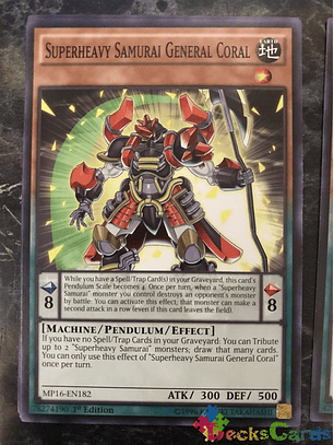 Superheavy Samurai General Coral - MP16-EN182 - Common 1st Edition
