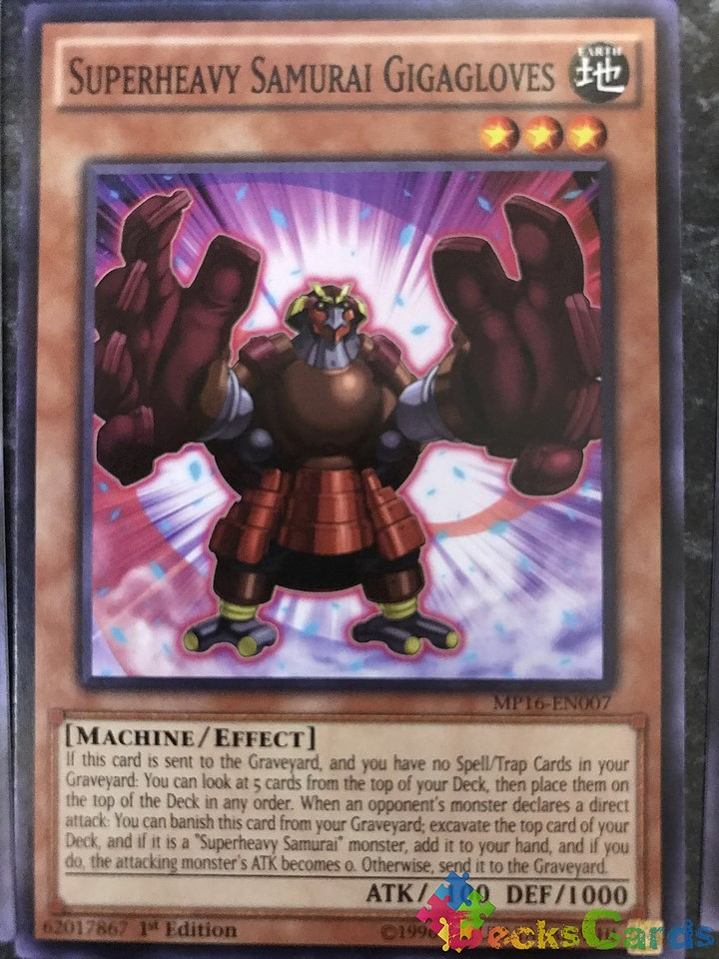 Superheavy Samurai Gigagloves - MP16-EN007 - Common 1st Edition 1