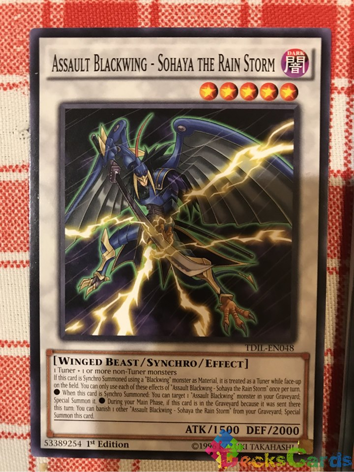 Assault Blackwing - Sohaya the Rain Storm - TDIL-EN048 - Common 1st Edition 2
