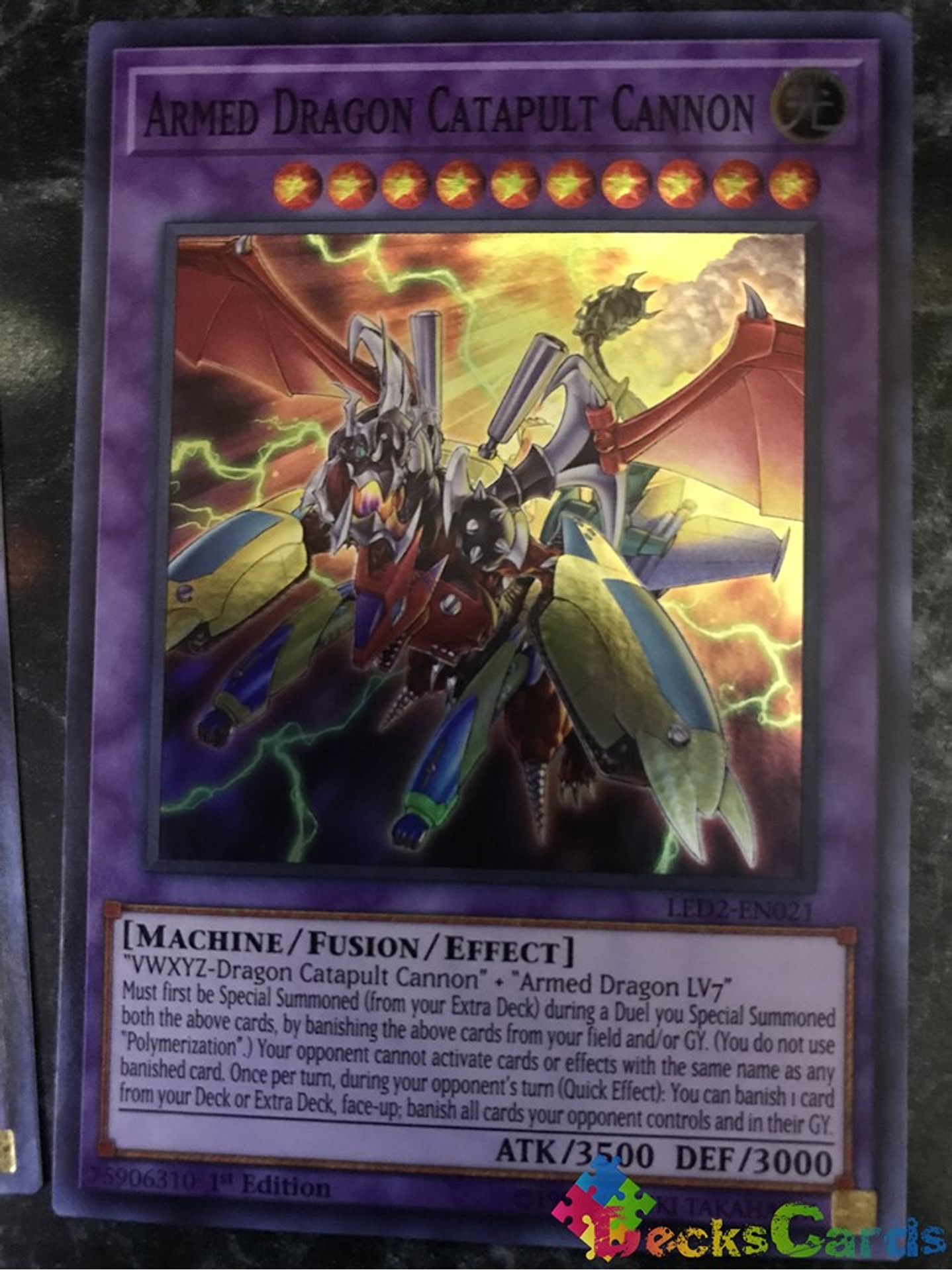 Armed Dragon Catapult Cannon - LED2-EN021 - Super Rare 1st Edition 1