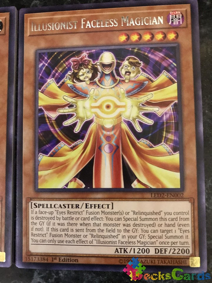 Illusionist Faceless Magician - LED2-EN002 - Rare 1st Edition 1