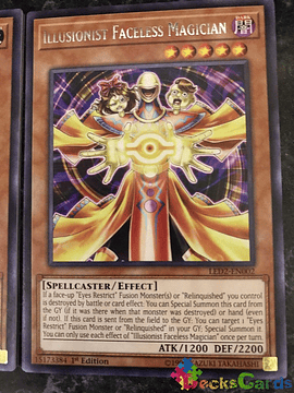 Illusionist Faceless Magician - LED2-EN002 - Rare 1st Edition