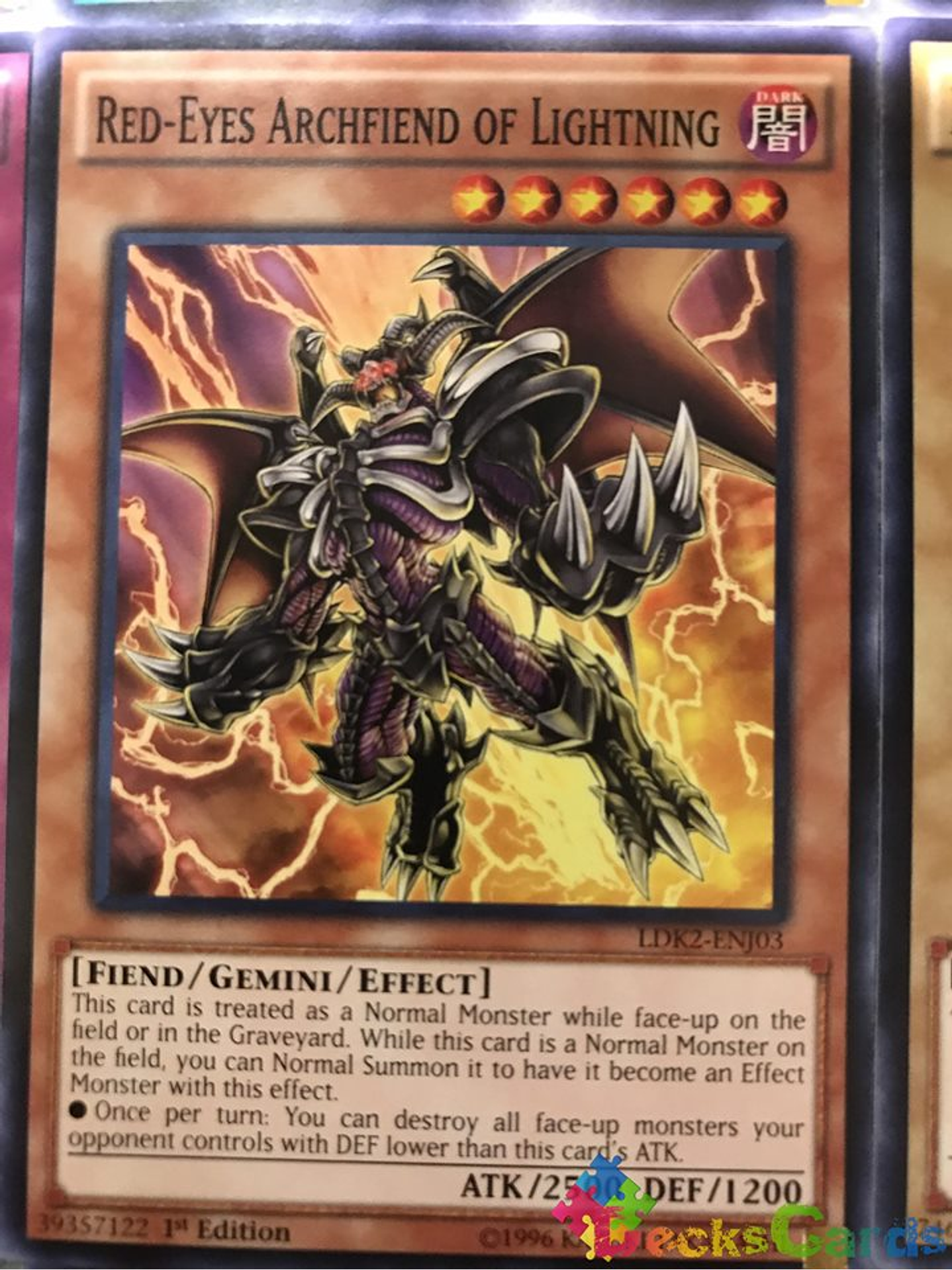 Red-Eyes Archfiend of Lightning - LDK2-ENJ03 - Common 1st Edition 1