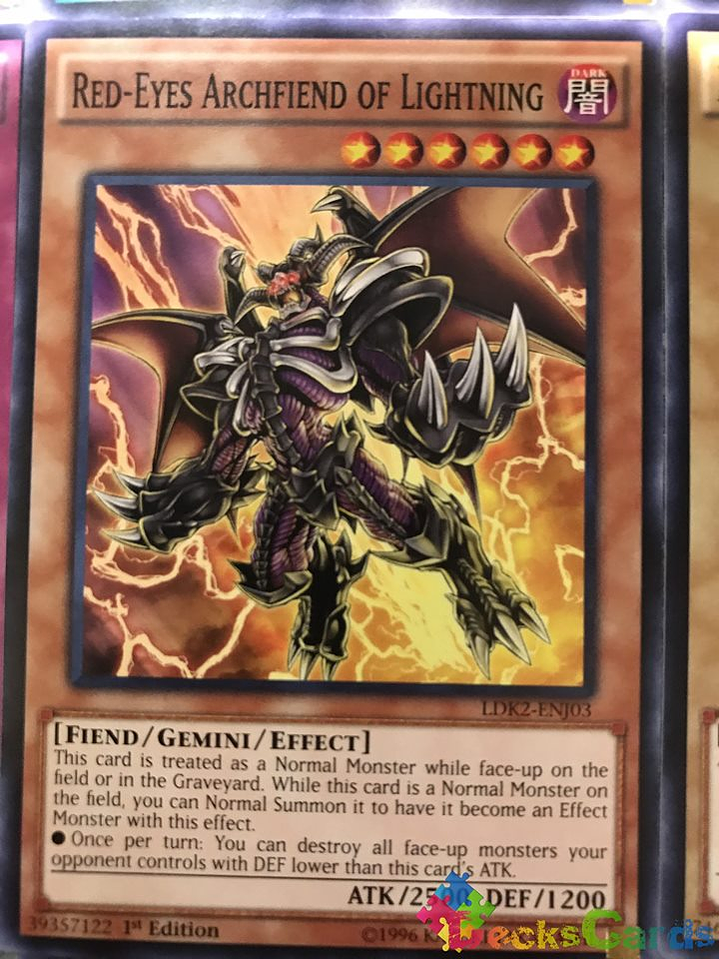 Red-Eyes Archfiend of Lightning - LDK2-ENJ03 - Common 1st Edition 1