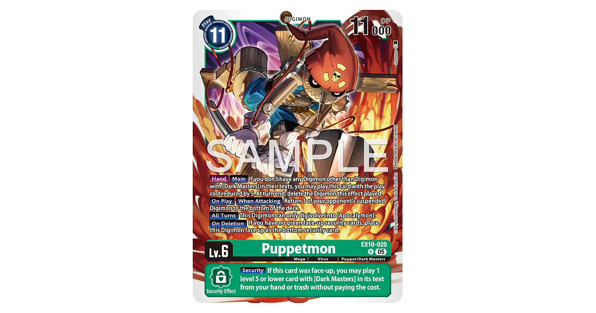 puppetmon digimon card Digimon Card Game - BT15 - Exceed Apocalypse - Puppetmon - (Rare)