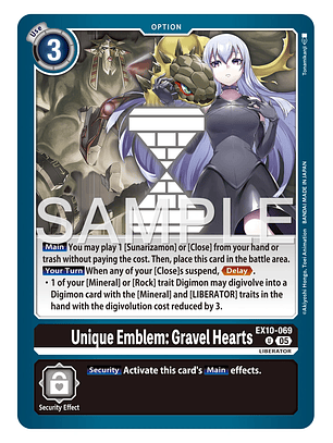 EX10-069 U Unique Emblem: Gravel Hearts