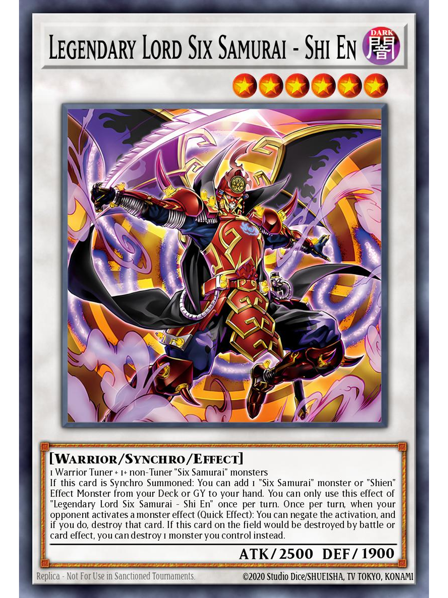 Legendary Lord Six Samurai - Shi En - MP25-EN107 - Prismatic Secret Rare 1st Edition 1